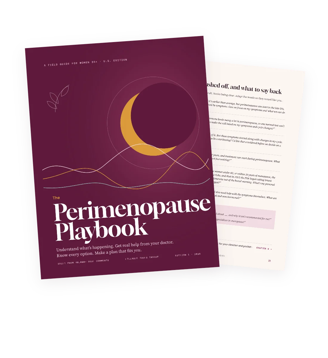 The Playbook cover with its page of scripts for when you get brushed off