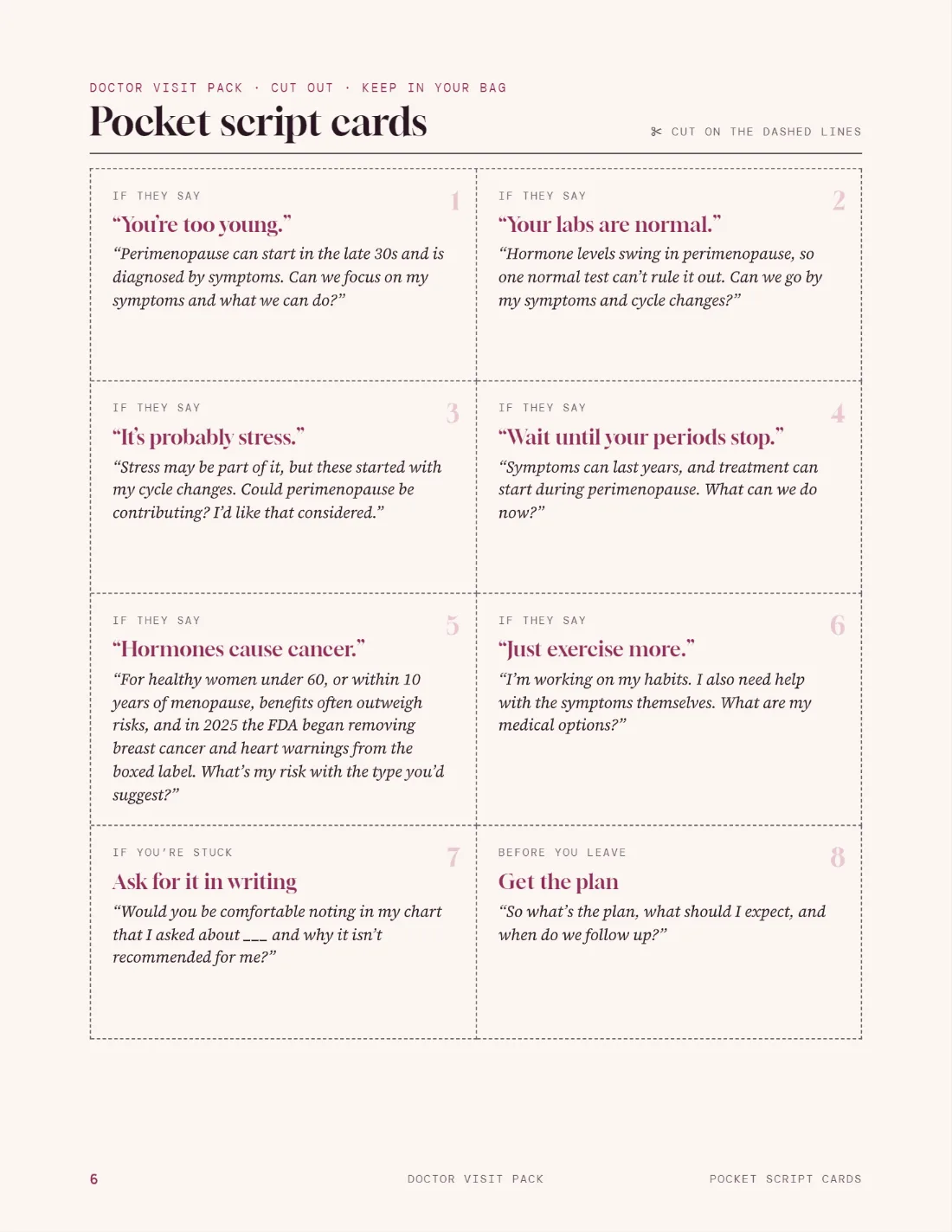 Pocket script cards to cut out